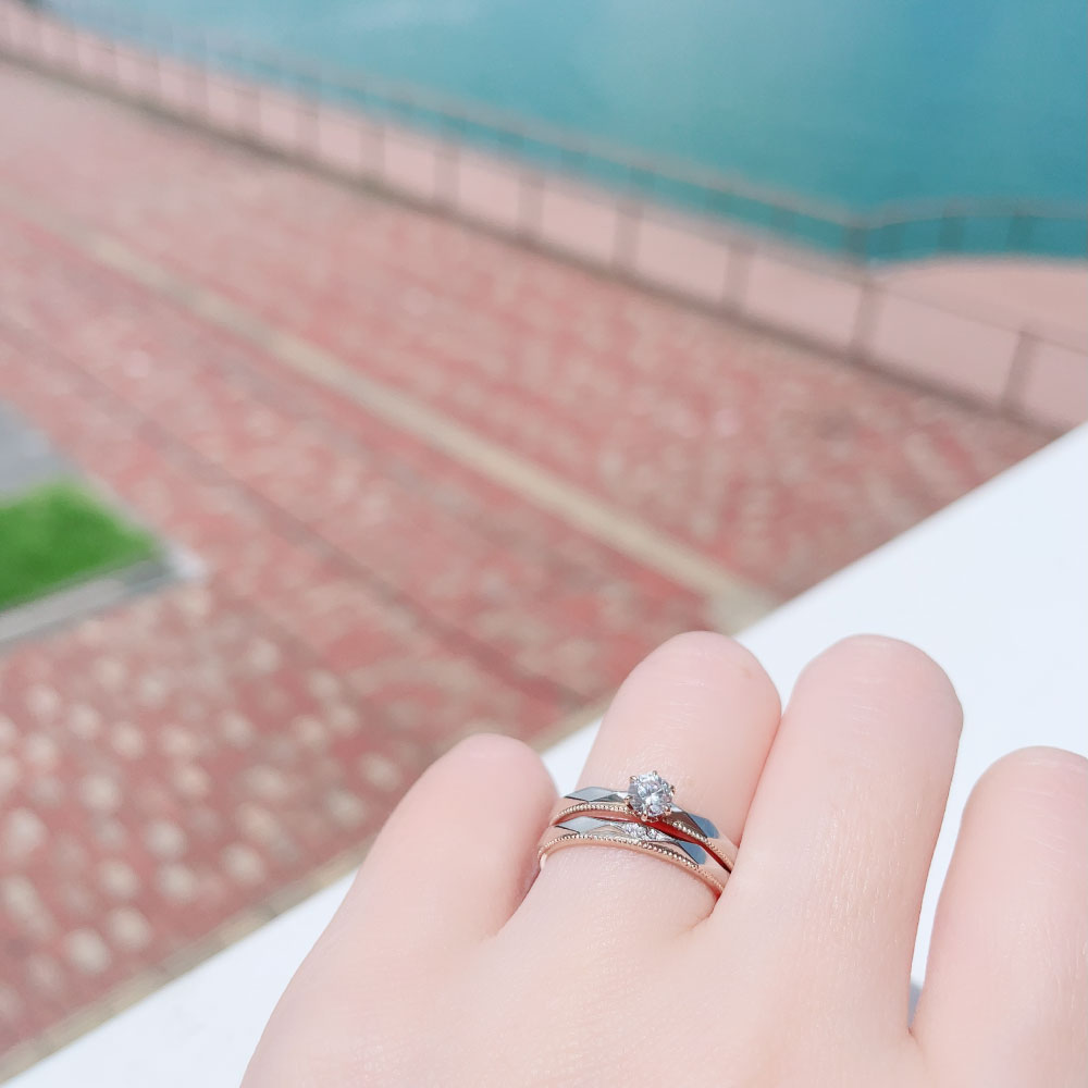 Lab-grown diamond engagement ring 