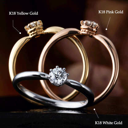 "AGLOBE JAPAN's cherluv bridal ring with lab-grown diamond in Straight design.
K18 pink gold（rose gold）,K18 Yellow Gold and K18 White Gold engagement ring with antique and European texture."