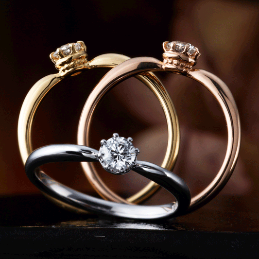 "AGLOBE JAPAN's cherluv bridal ring with lab-grown diamond in Straight design.
K18 pink gold（rose gold）,K18 Yellow Gold and K18 White Gold engagement ring with antique and European texture."