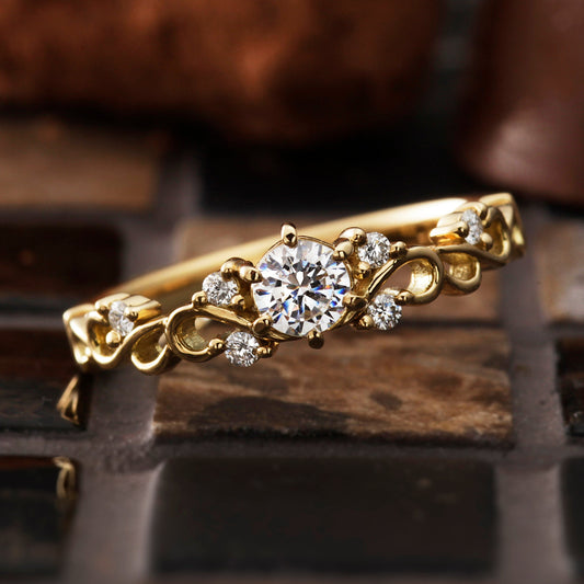 "AGLOBE JAPAN's paveochocolat bridal ring with lab-grown diamond in Straight design.
K18 Pink Gold（rose gold） engagement ring with European and luxury texture."