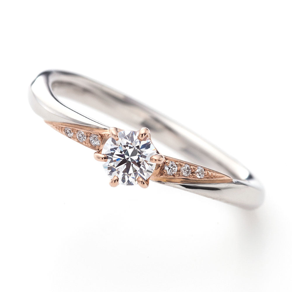 "AGLOBE JAPAN's Stel Giurare bridal ring with lab-grown diamond in wave design.
Combination engagement ring in platinum and K18 pink gold（rose gold）.
Combination engagement ring with standard ,European and luxury texture."