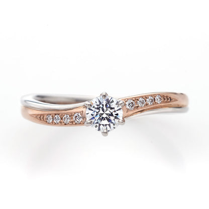"AGLOBE JAPAN's Stel Giurare bridal ring with lab-grown diamond in wave design.
Combination engagement ring in platinum and K18 pink gold（rose gold）.
Combination engagement ring with standard ,European and luxury texture."
