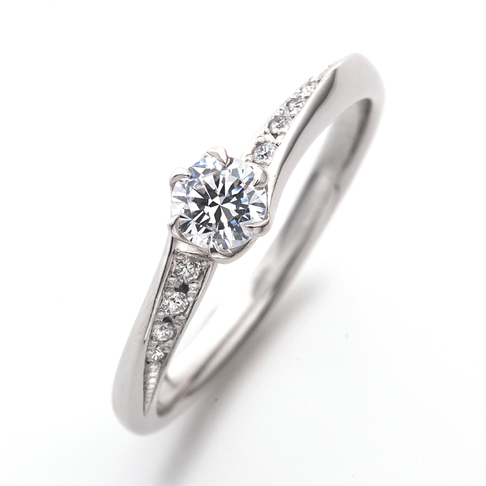 "AGLOBE JAPAN's Promise Ring bridal ring with lab-grown diamond in Wave design.
Platinum900 engagement ring with simple,standard and casual texture."