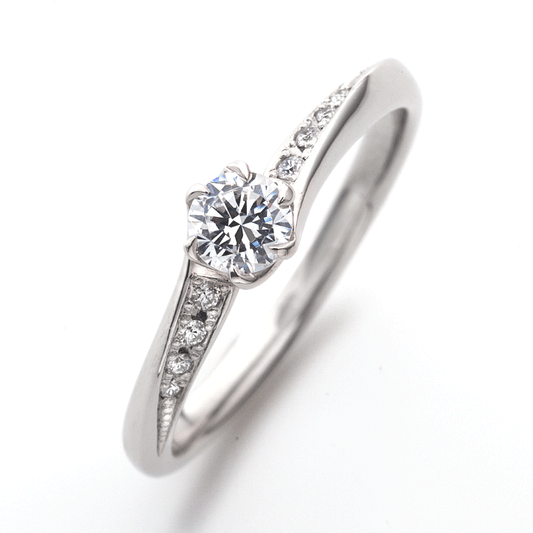 "AGLOBE JAPAN's Promise Ring bridal ring with lab-grown diamond in Wave design.
Platinum900 engagement ring with simple,standard and casual texture."