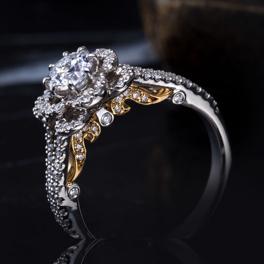 "AGLOBE JAPAN's ECTURO bridal ring with lab-grown diamond in straight design.
Platinum900 engagement ring with antique and luxurytexture."