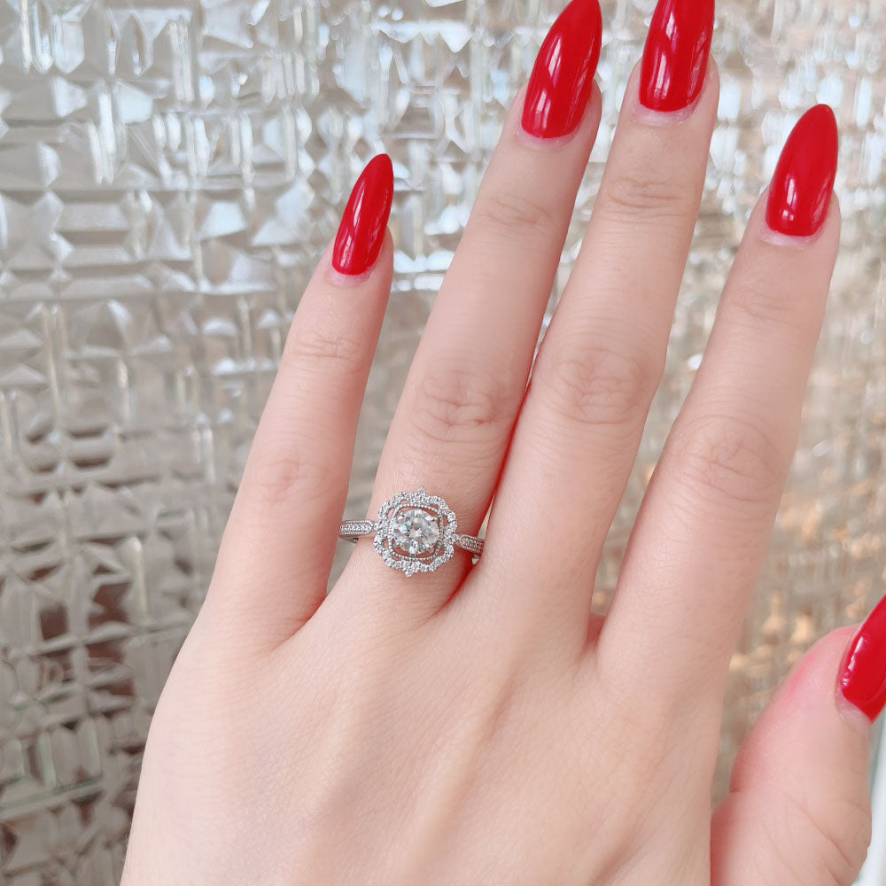 Lab-grown diamond engagement ring