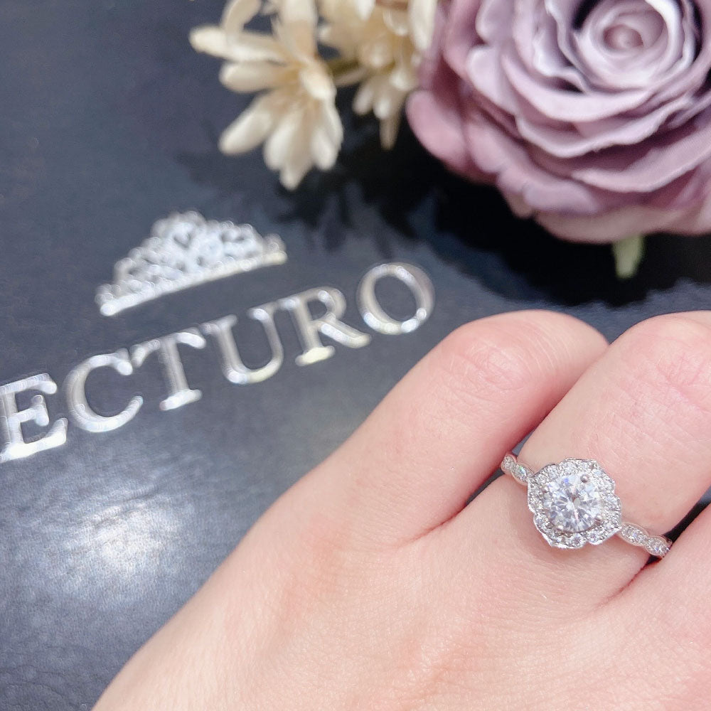 Lab-grown diamond engagement ring