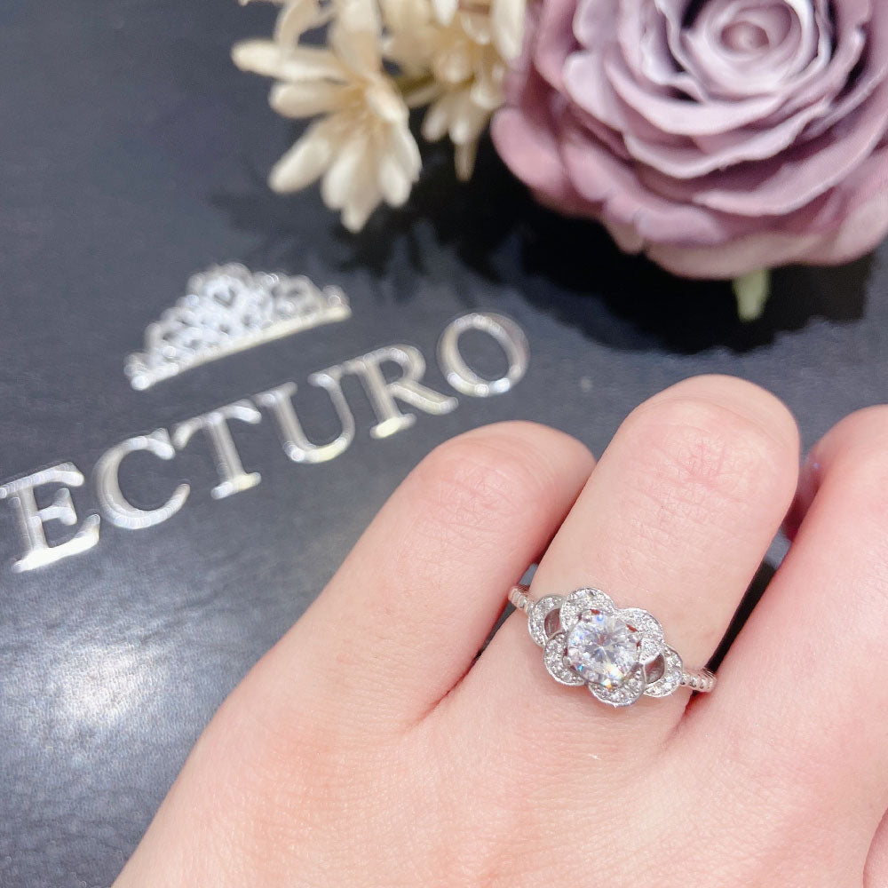 Lab-grown diamond engagement ring