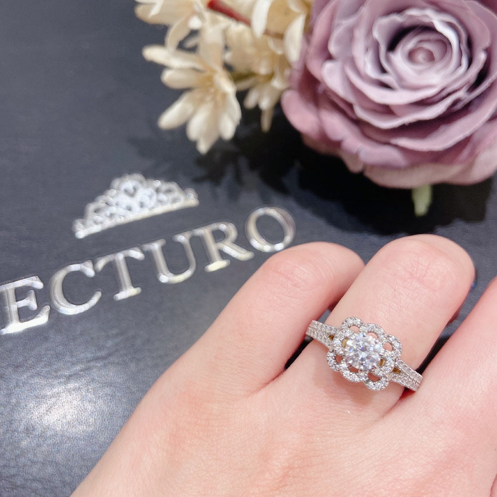 Lab-grown diamond engagement ring