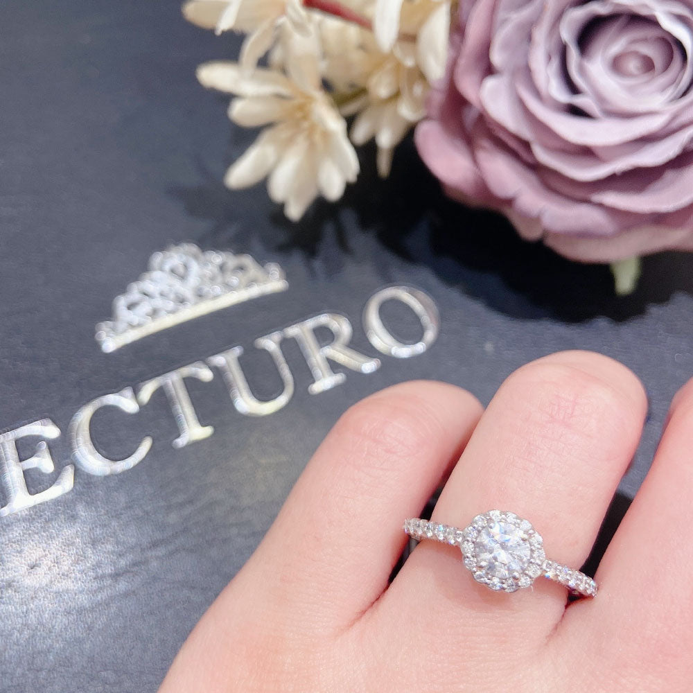 Lab-grown diamond engagement ring