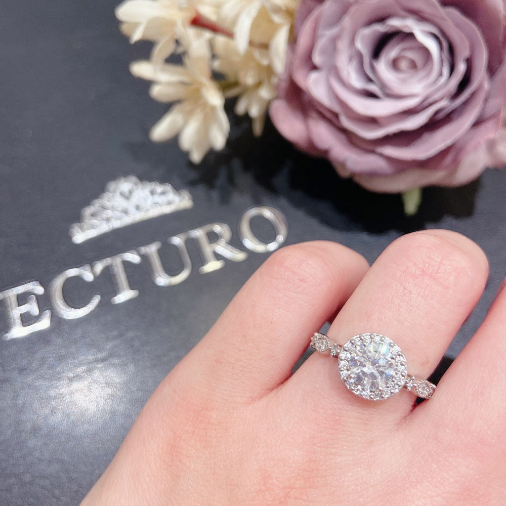 Lab-grown diamond engagement ring