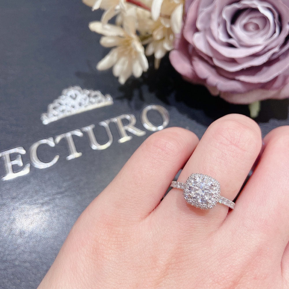 Lab-grown diamond engagement ring