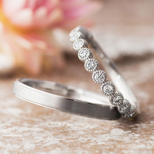"antique,European,luxury and Simple wedding ring （wedding band,marriage ring）from the Aglobe japan's PRIMA PORTA collection.
Platinum900 wedding ring （wedding band,marriage ring） with antique and European texture.
Rings with surface treatment.
Straight type diamond eternity ring
Rings with milling"