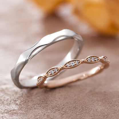 "standard wedding ring （wedding band,marriage ring）from the Aglobe japan's Stel Giurare collection.
Platinum900 and K18 Pink Gold （rose gold）wedding ring （wedding band,marriage ring） with luxury and European texture.
"