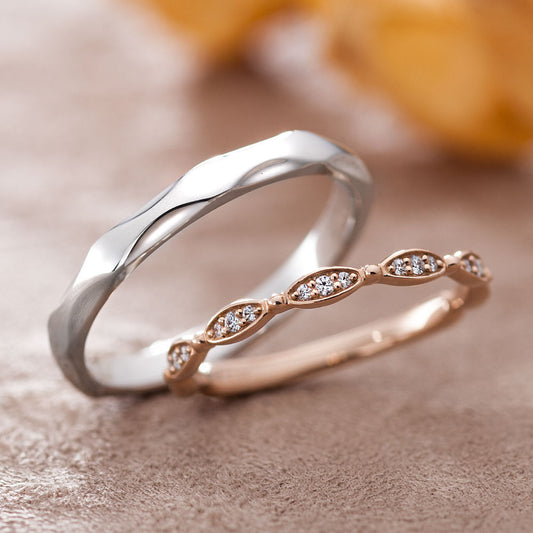 "standard wedding ring （wedding band,marriage ring）from the Aglobe japan's Stel Giurare collection.
Platinum900 and K18 Pink Gold （rose gold）wedding ring （wedding band,marriage ring） with luxury and European texture.
"