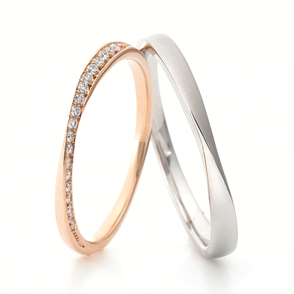 "cute wedding ring （wedding band,marriage ring）from the Aglobe japan's Aimeroir collection.
Platinum900 and K18 Pink Gold wedding ring （wedding band,marriage ring） with simple and standard texture.
Rings with surface treatment."