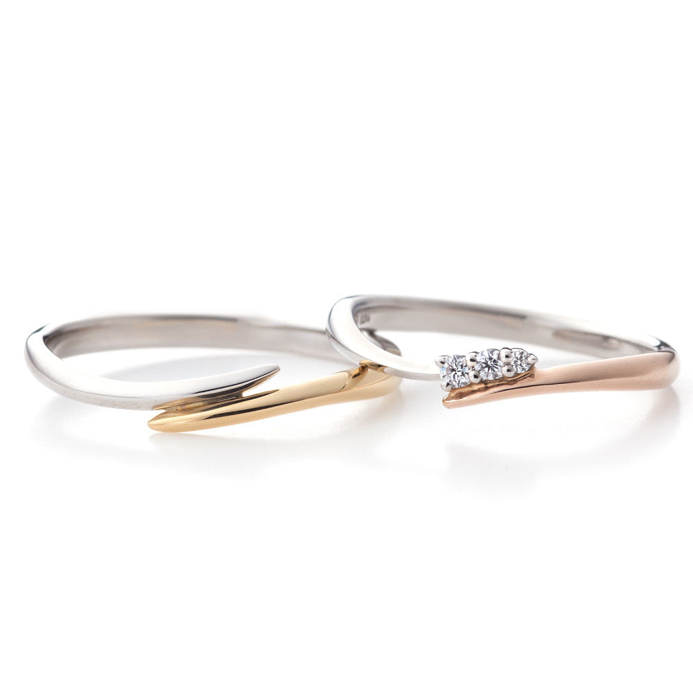 "cute,unique and European wedding ring （wedding band,marriage ring）from the Aglobe japan's lettet mitte collection.
Combination marriage ring（wedding ring,wedding band） in platinum and K18 pink gold.
Combination wedding ring （wedding band,marriage ring） with simple and standard texture.
"