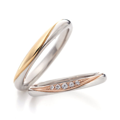 "standard wedding ring （wedding band,marriage ring）from the Aglobe japan's Stel Giurare collection.
Combination marriage ring（wedding ring,wedding band） in platinum and K18 pink gold （K18 Yellow Gold）.
Combination wedding ring （wedding band,marriage ring） with luxury and European texture."