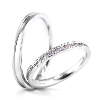 "cute,simple and standard wedding ring （wedding band,marriage ring）from the Aglobe japan's milk and strawberry collection.
Platinum900 wedding ring （wedding band,marriage ring） with luxury texture.
Natural and rare pink diamond set in wedding ring."