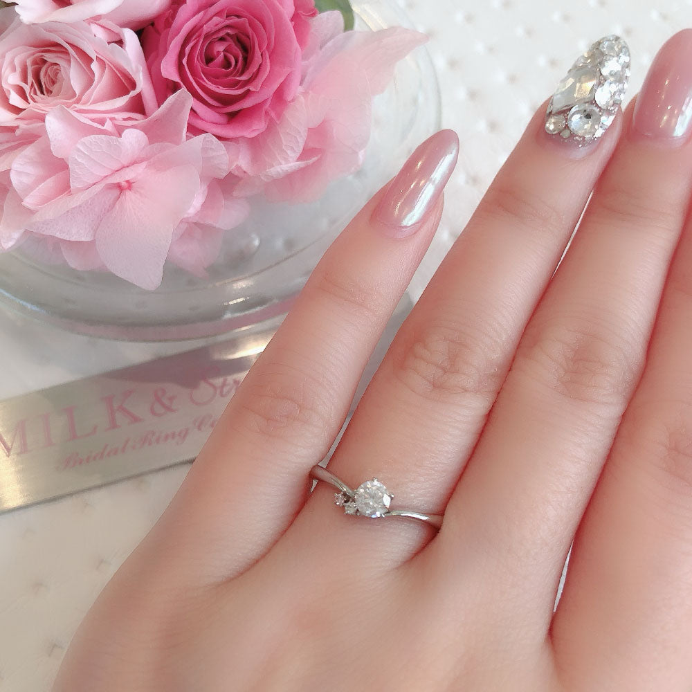 Lab-grown diamond engagement ring 